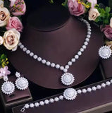 Zircon Jewelry Set/Necklace Earrings Four-Piece Set
