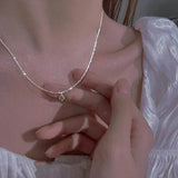 Silver Plated Sparkling Necklace For Women Lvzuan Light Luxury Minority Design